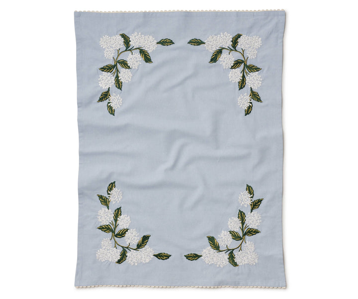 Tea Towel-Hydrangea Embroidered