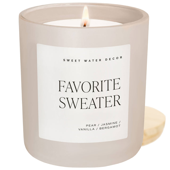 Favorite Sweater 15 oz Soy Candle, Matte Jar - Home Decor