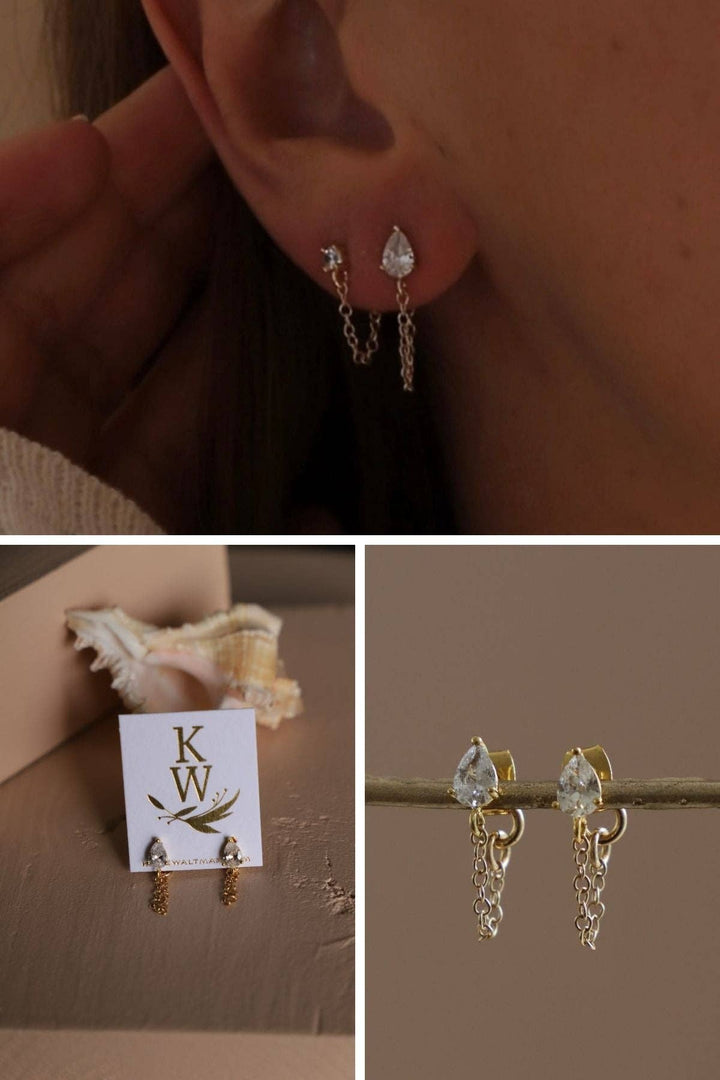 E1768 Gold Earrings-Eloise Chain Wrap