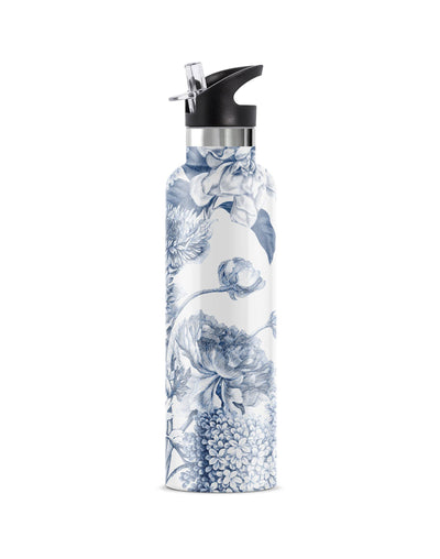 TOILE FLEURIE | 25 oz Insulated Water Bottle Flip'n'Sip Lid