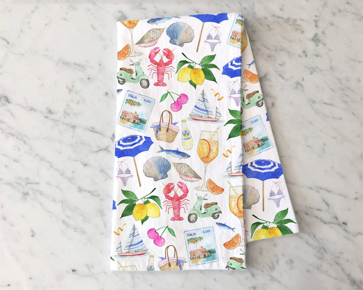 Tea Towel-Amalfi Coast Italian Summer