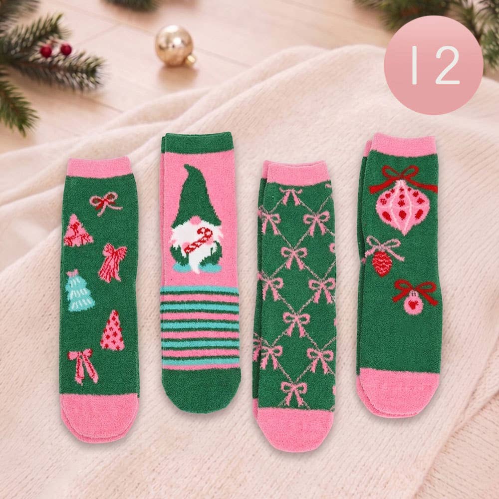 Soft Socks-Cozy Fuzzy Christmas Pattern