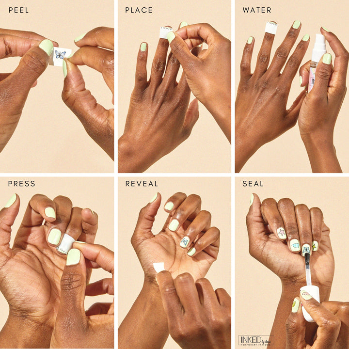 Daisy Dreams Nail Art Temporary Tattoo Pack - Color