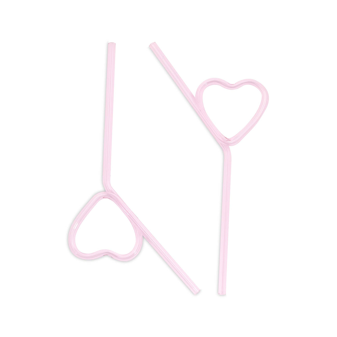 Glass Straw Set, Hearts