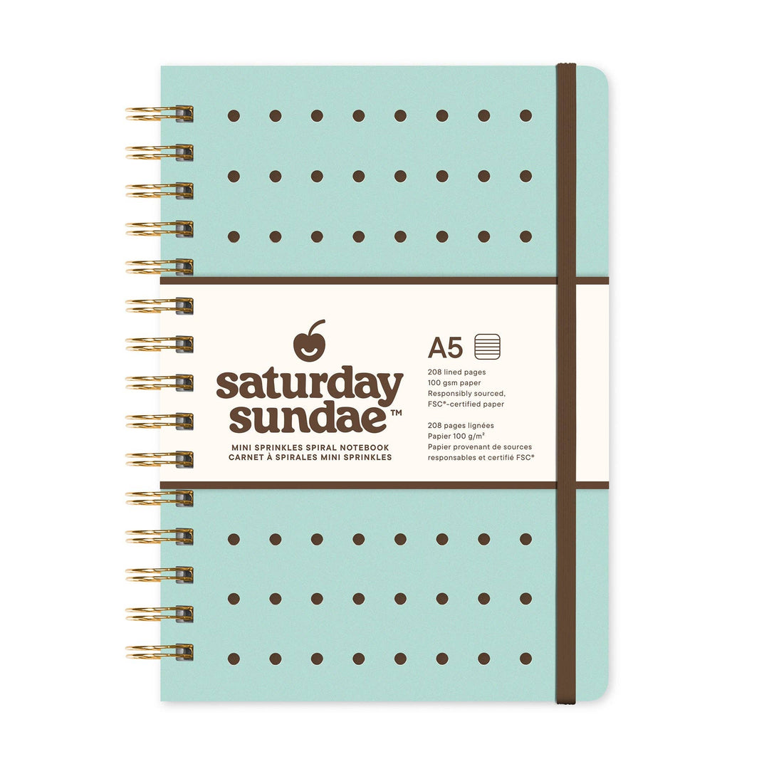 Spiral Notebook-Mint Chip A5 Mini Sprinkles