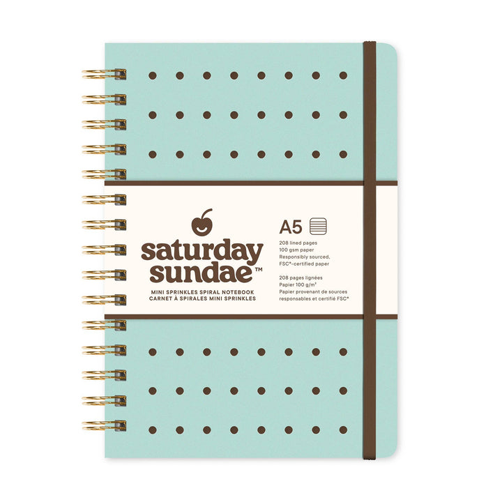 Spiral Notebook-Mint Chip A5 Mini Sprinkles