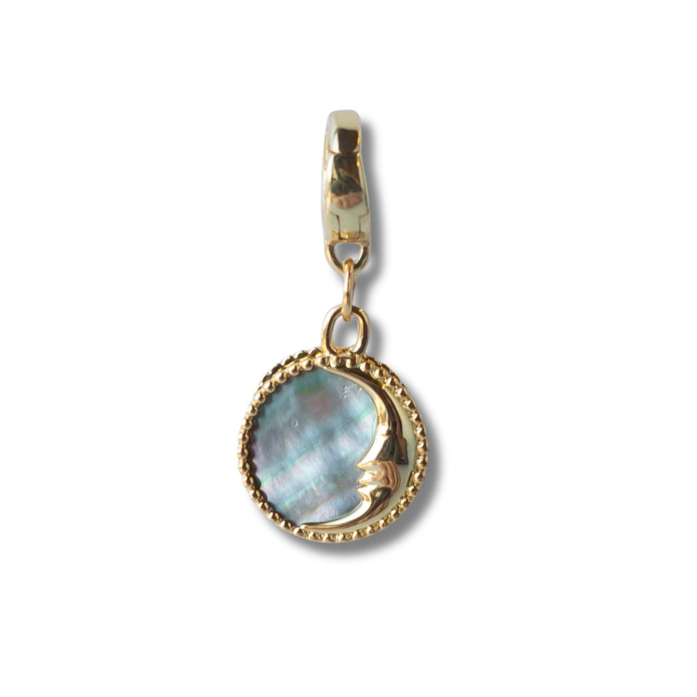Gold Charm-Sun & Moon Mother of Pearl