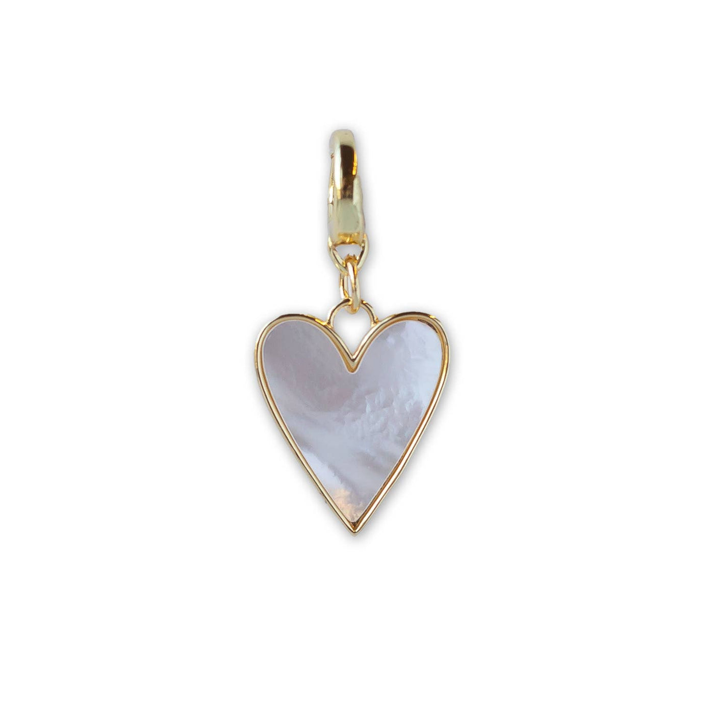 Gold Charm-Heart Mother of Pearl