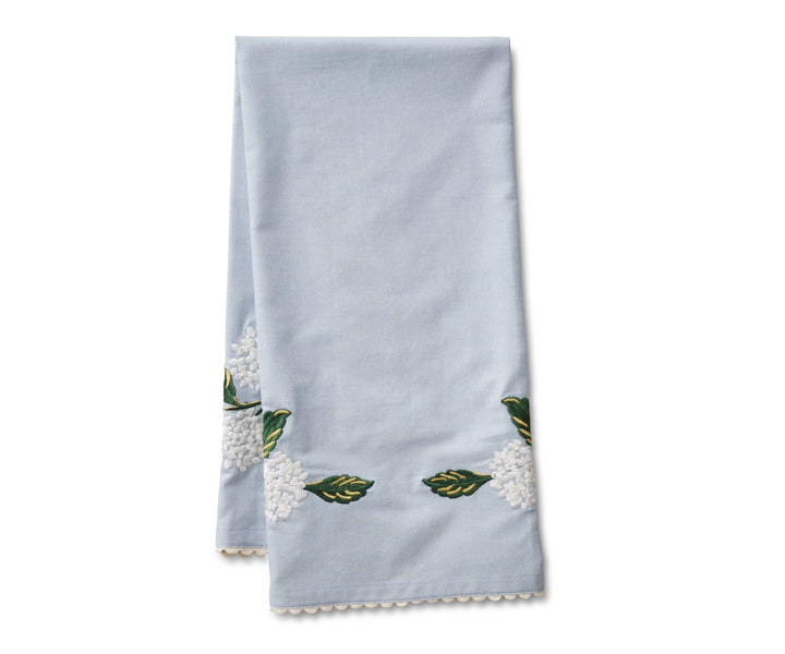 Tea Towel-Hydrangea Embroidered