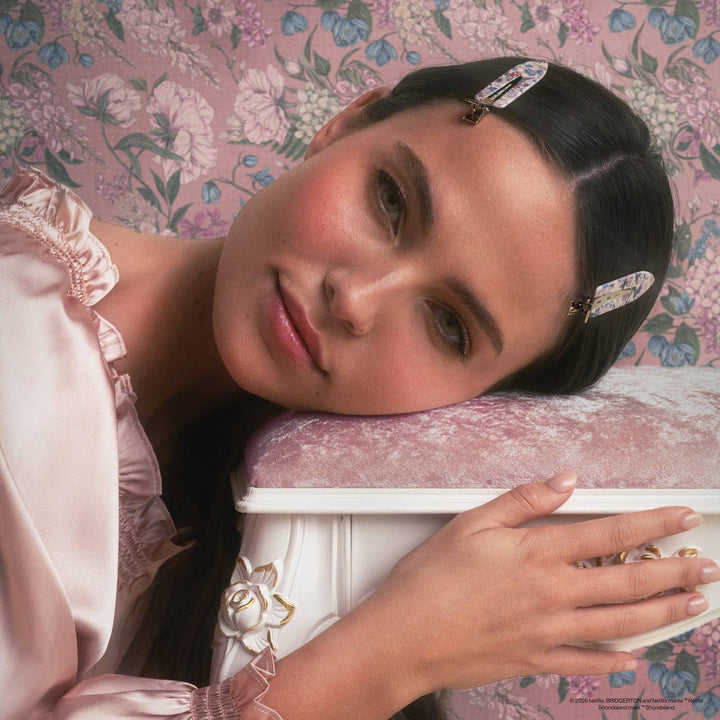 Bridgerton x Kitsch Creaseless Clips in Toile in Bloom