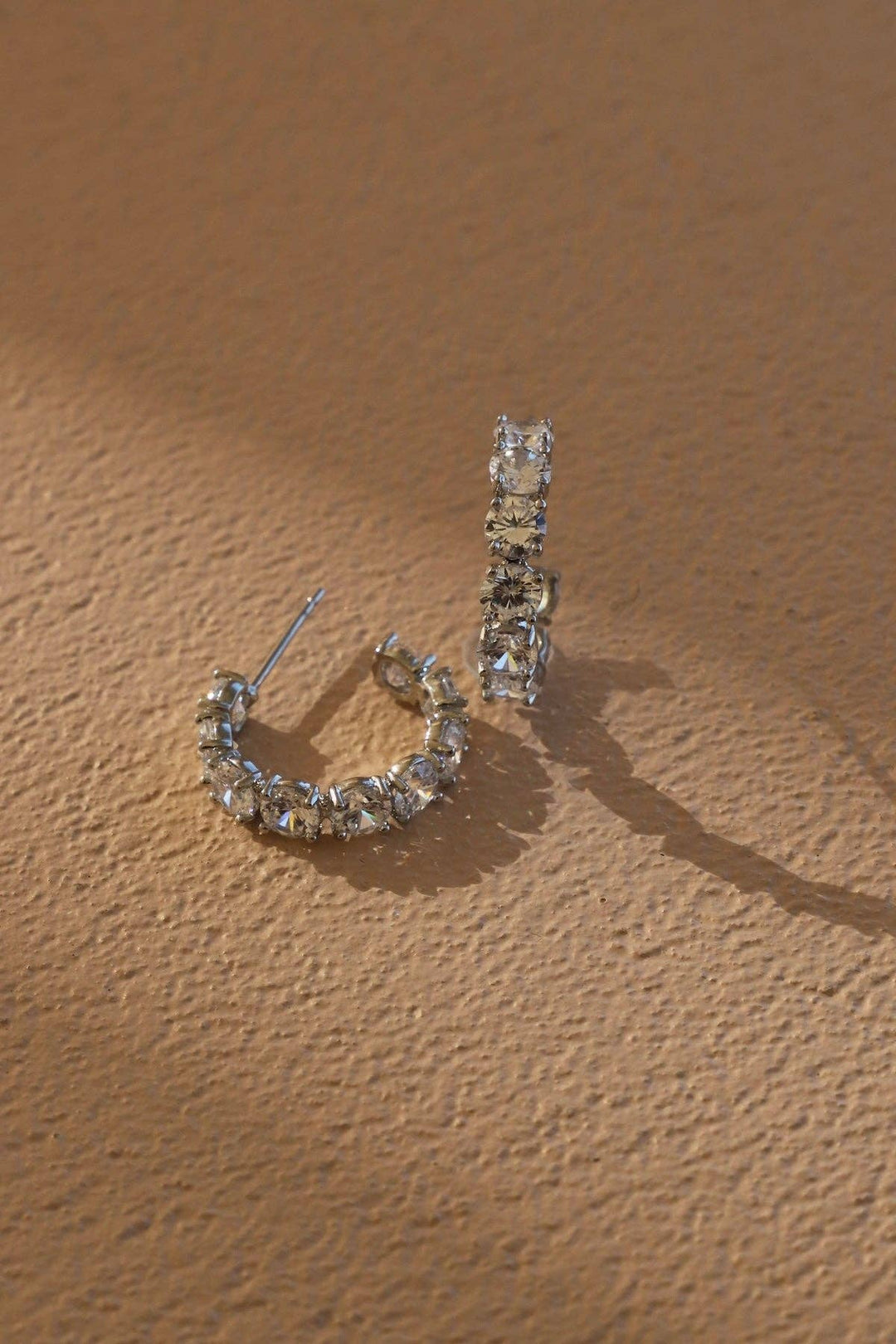 E1773S Silver Earrings-Stella CZ Eternity Hoops