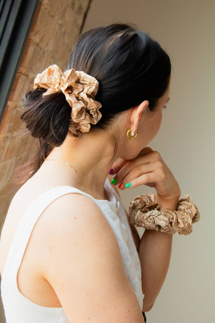Silky Champagne Jumbo Scrunchie