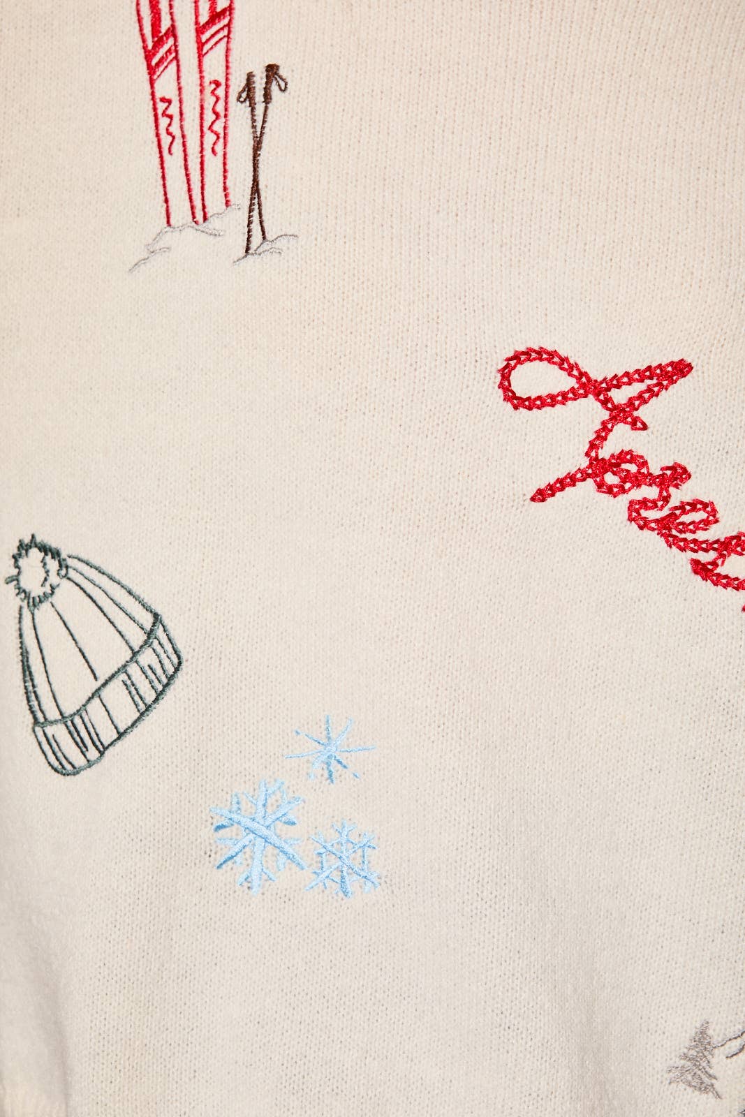 Oversized Knit Sweater-Apres Ski Embroidered