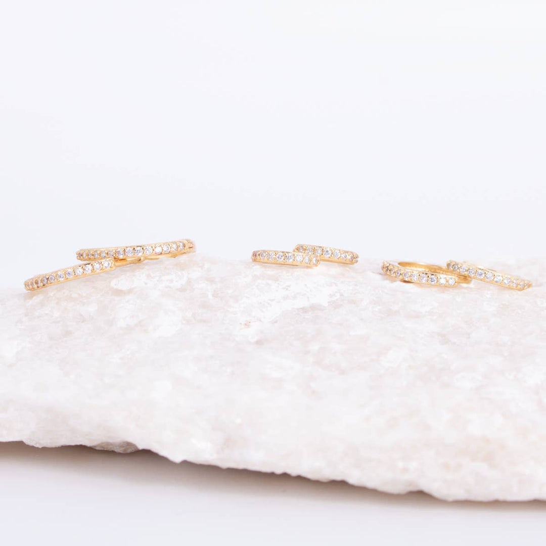 Delicate Pavé Huggies