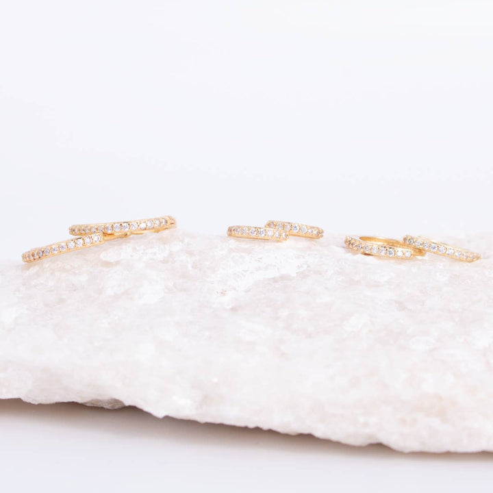 Delicate Pavé Huggies
