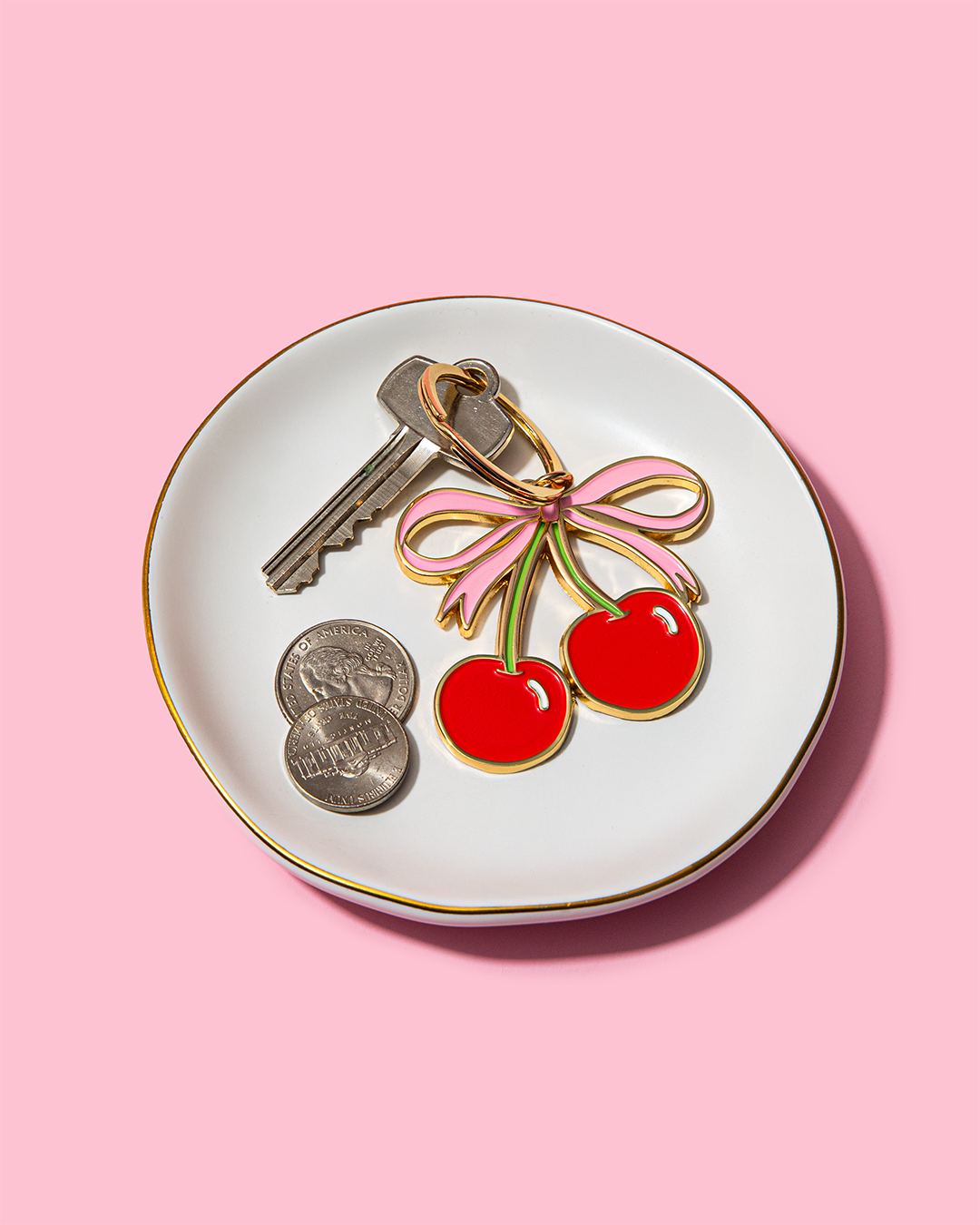 Enamel Keychain-Cherries