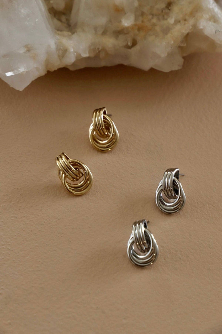 E1759S Earrings-Silver Trinity Knot Studs