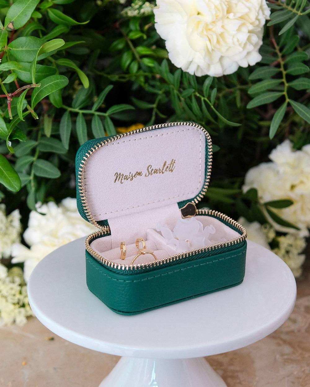 Marie-Leather Mini Travel Jewelry Box