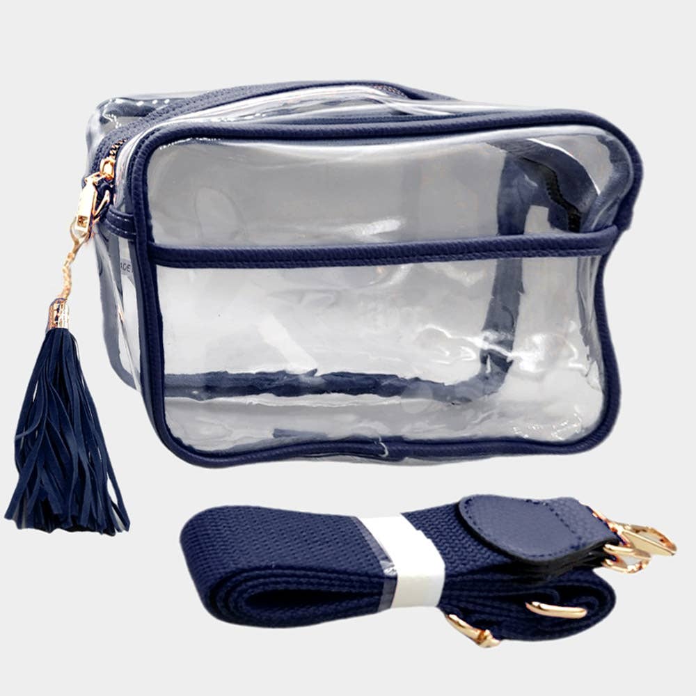 Tassel Crossbody Bag-Transparent