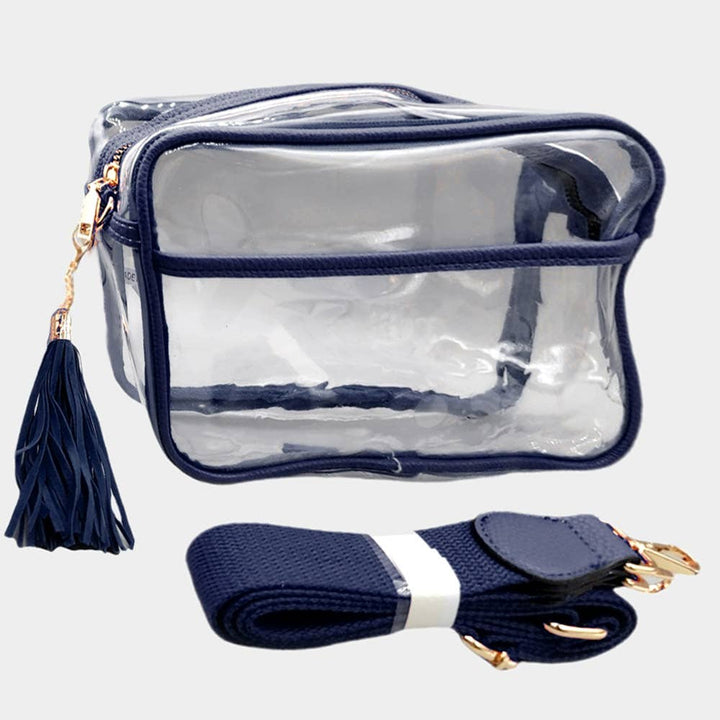 Tassel Crossbody Bag-Transparent