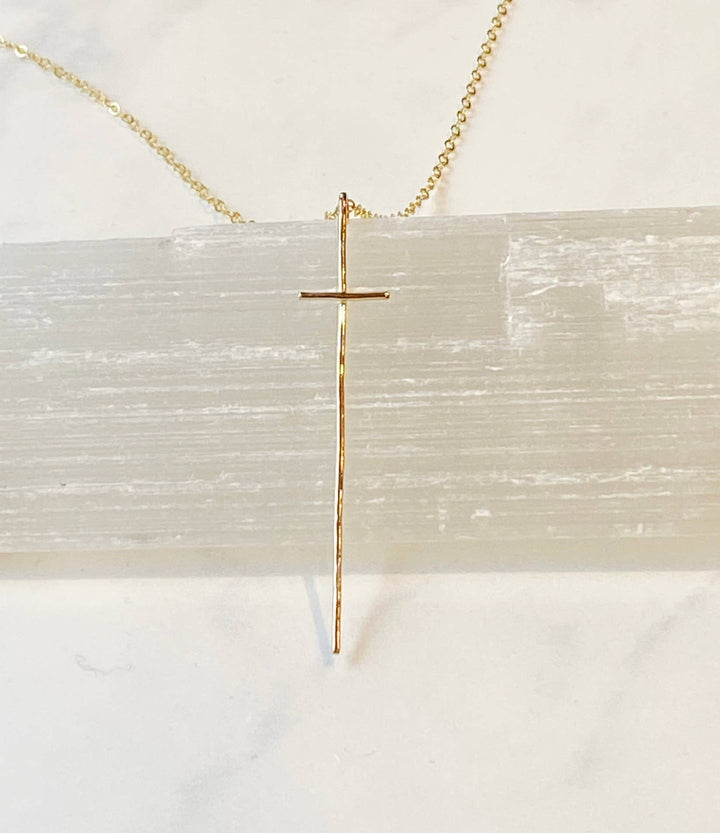 Necklace-Modern cross-14kt gold filled