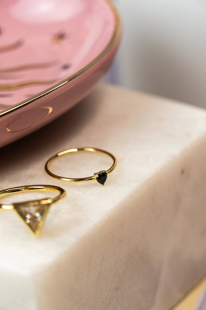 Raven Tiny Heart Ring