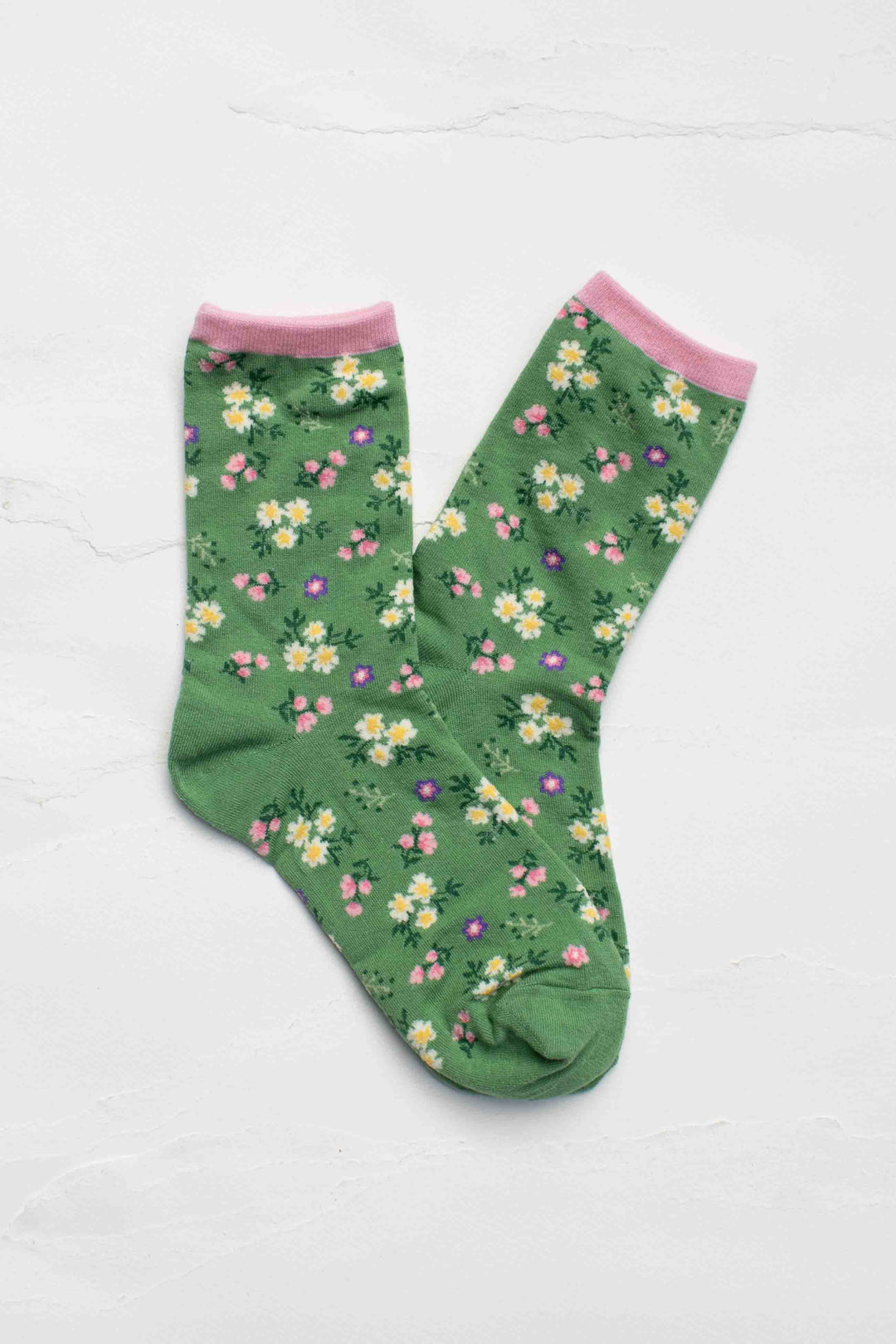Wildflower Cotton Crew Socks