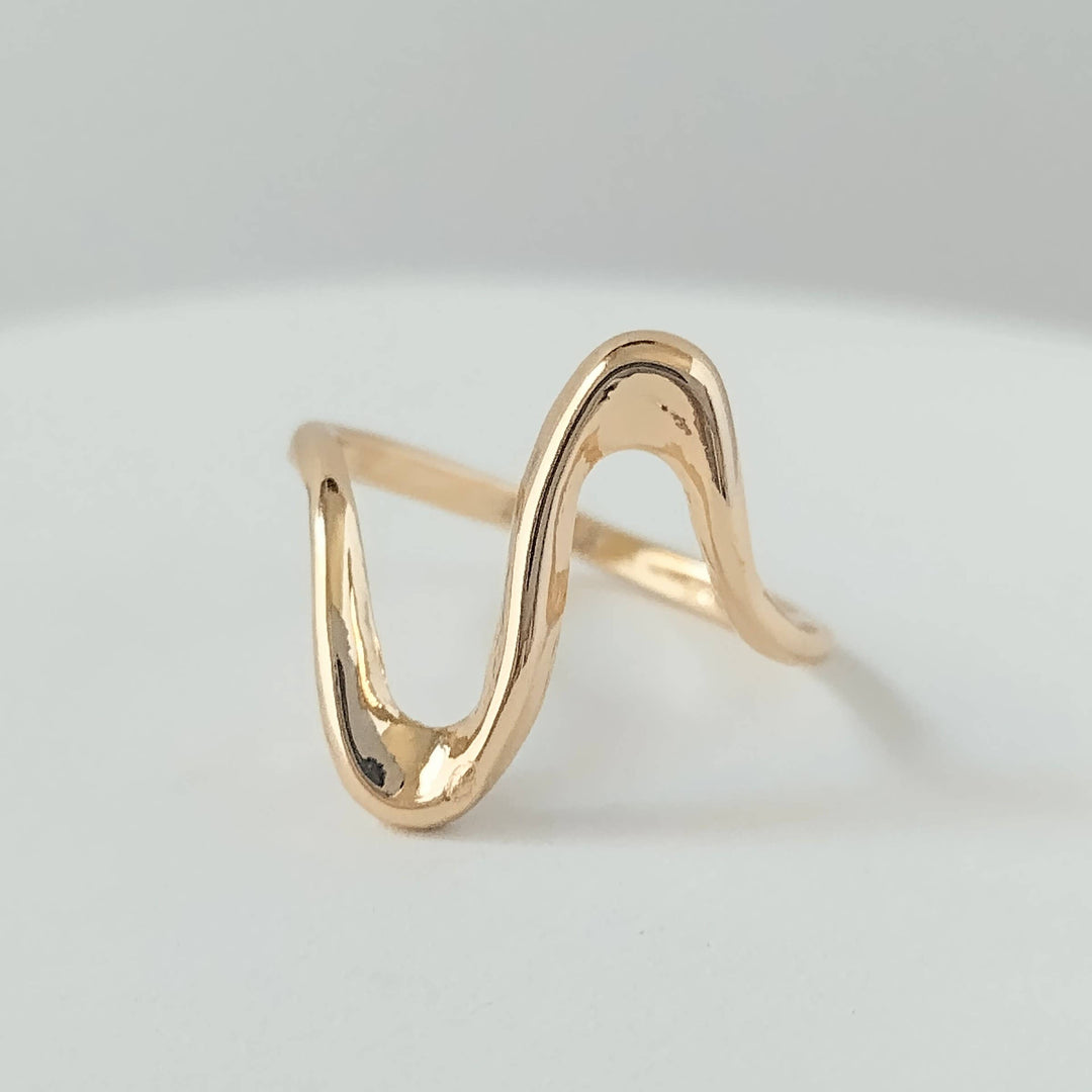 Gold Wave Ring,: Adjustable