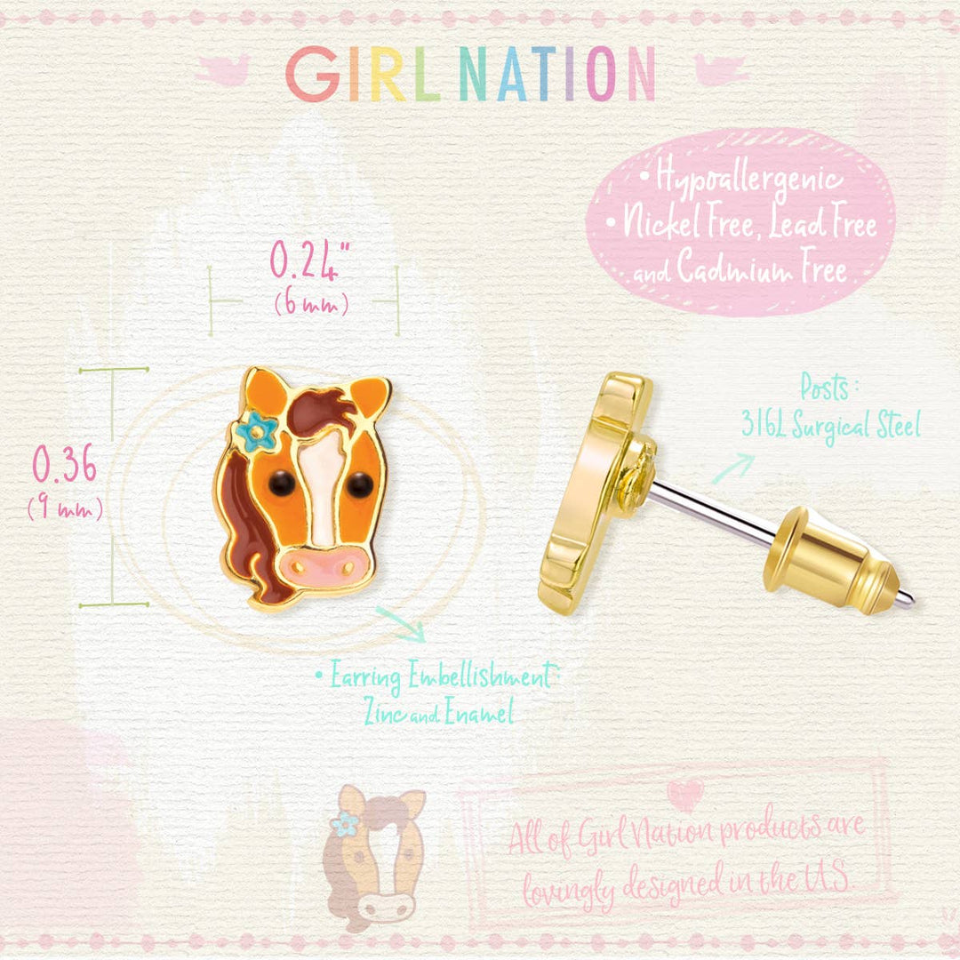 Stud Earrings-Pretty Pony