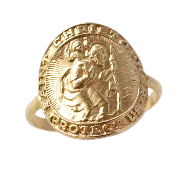 Ring-Gold St Christopher Coin WATERPROOF