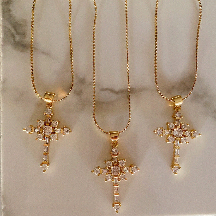 Necklace-Morning Glory Cross Necklace
