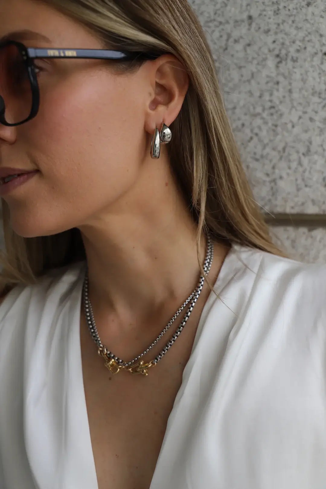 CN1544 Necklace-Box Chain Nova Round Silver