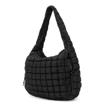 Carmella Pufferquilt Shoulder Bag-Ebony 