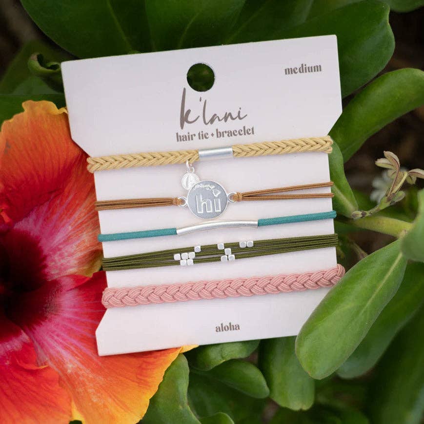 Hair Tie Bracelets-Aloha: Medium
