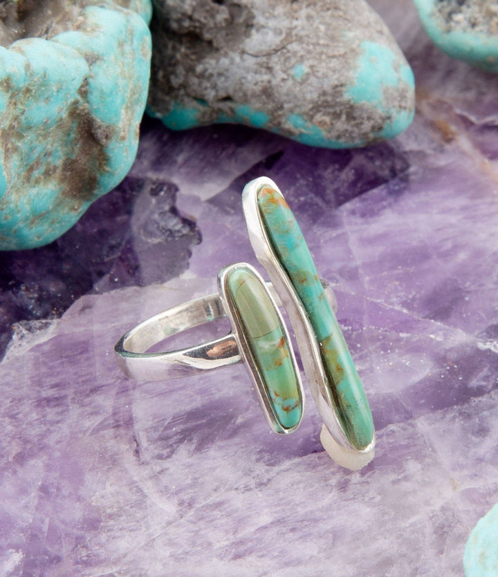 Ring-Size Adjustable Turquoise and Sterling Silver