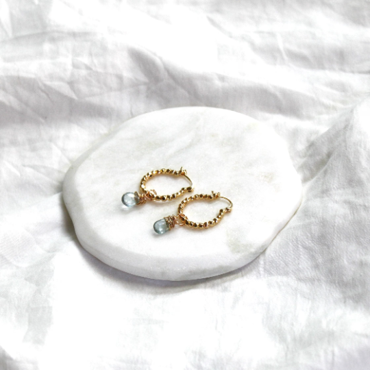 Earrings-Devi Aquamarine