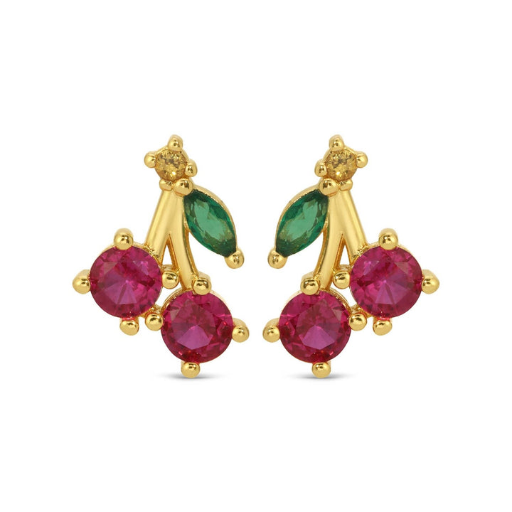 Velvet Gift Tag-Gold Cherry Studs
