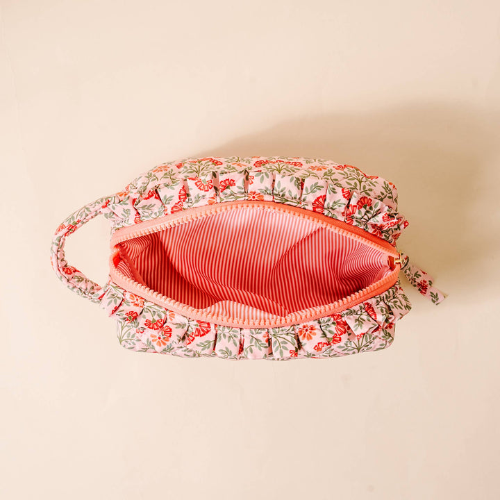 Essentials Quilted Cosmetic Pouch-Everbloom Dusty Rose