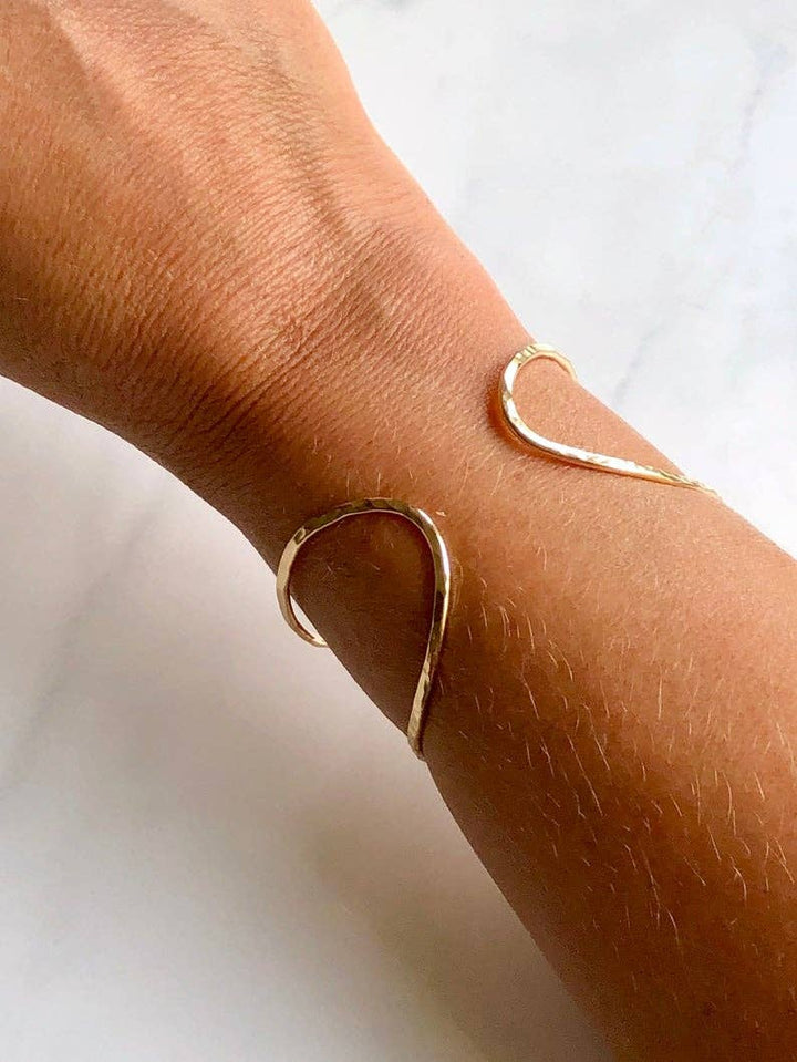 Bracelet-Hammered Wrap Adjustable Cuff