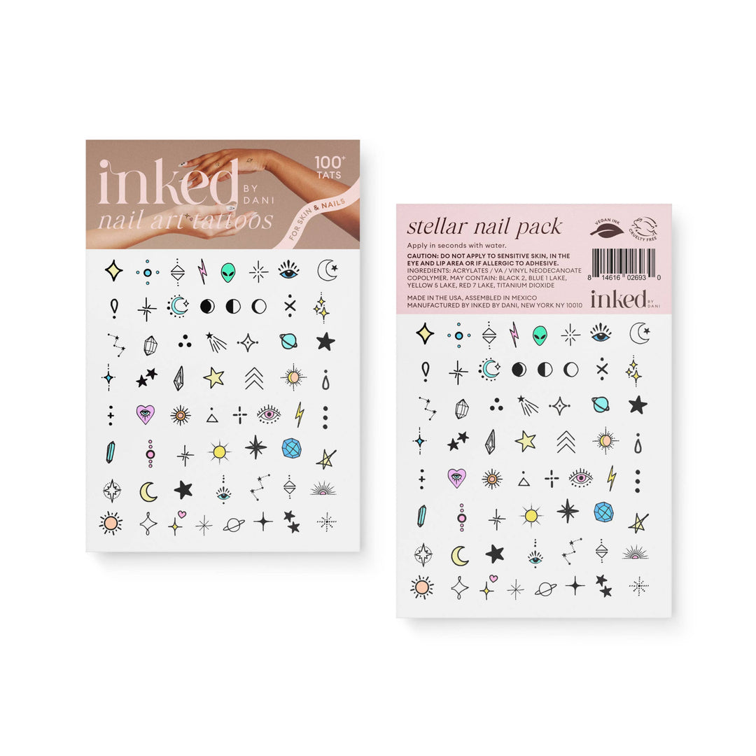 Stellar Nail Art Temporary Tattoo Pack