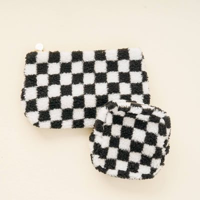 Teddy Pouch Square-Check Black