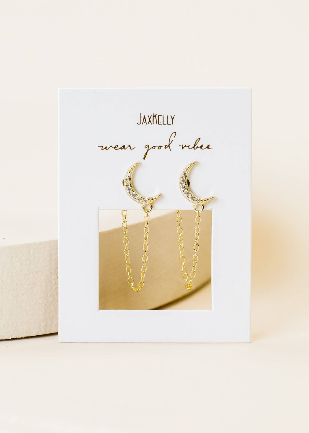 Earrings-Chain Huggie Moon