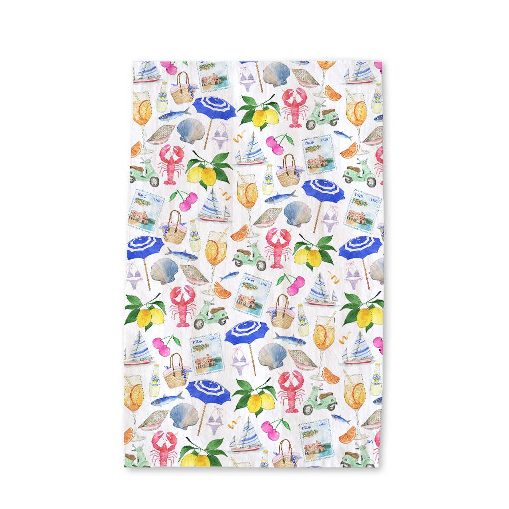 Tea Towel-Amalfi Coast Italian Summer