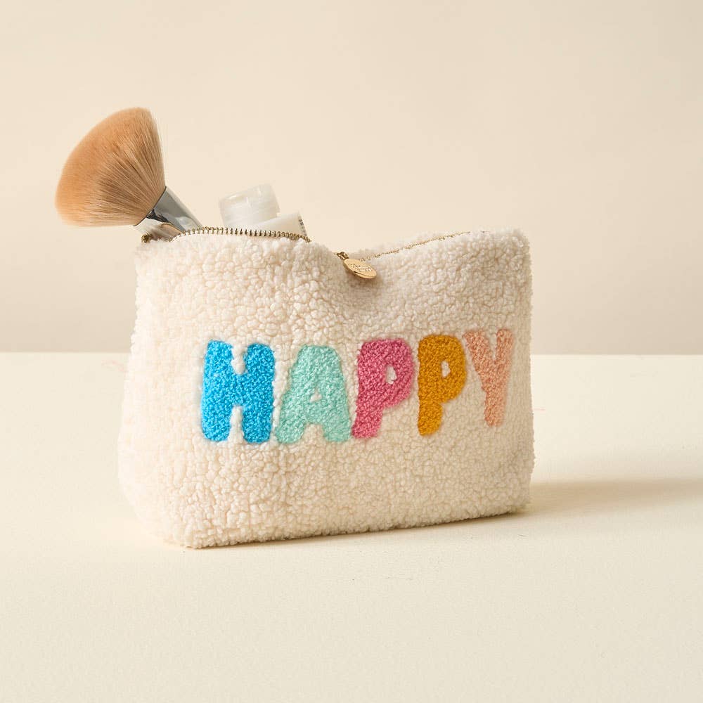 Teddy Pouch-Cream Happy