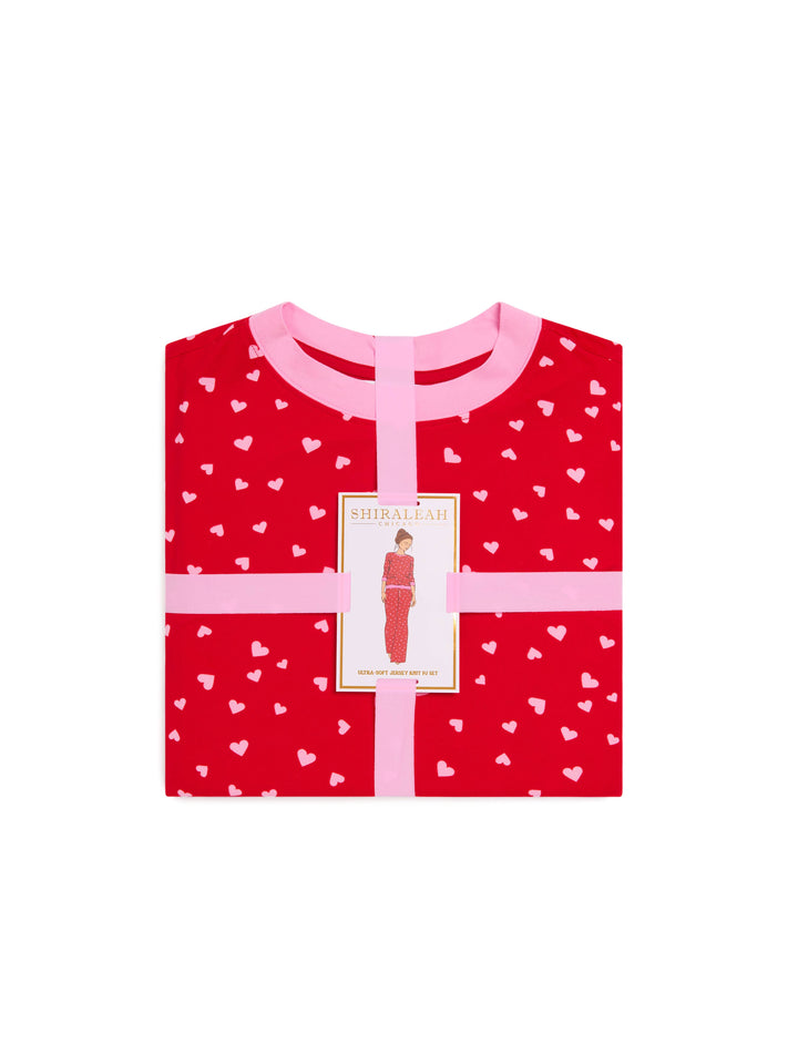 MINI HEARTS ULTRA-SOFT JERSEY KNIT PJ SET