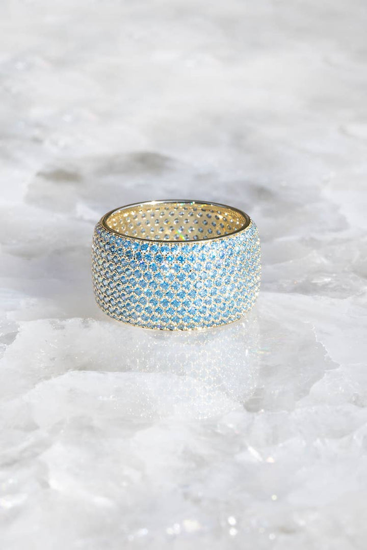 Ring-Billionaire 14K Gold Aquamarine Cigar Band