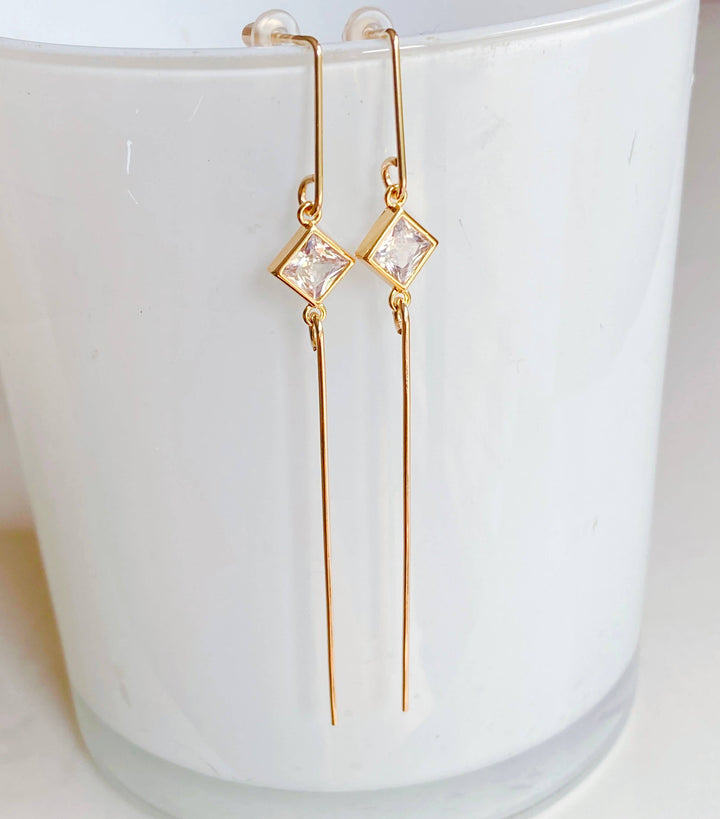 Earrings-Diamond crystal post