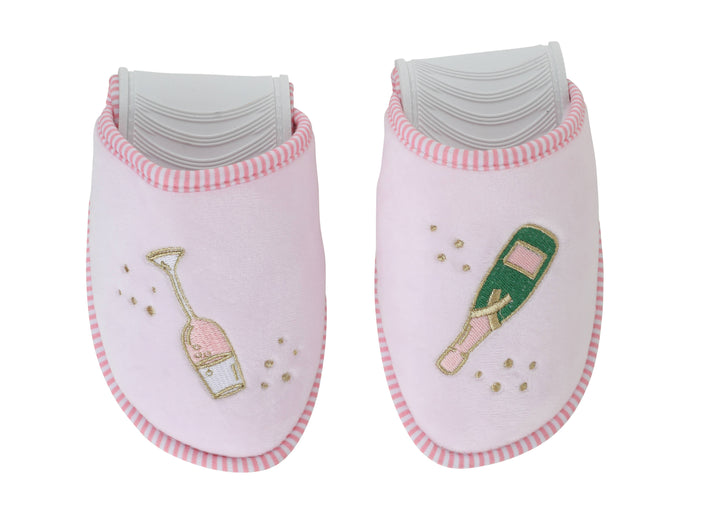 Champagne Foldable Travel Slippers & Pouch Set