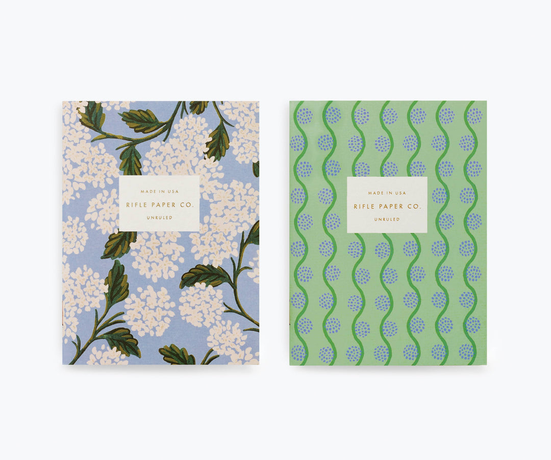 Pair of 2 Pocket Notebooks-Hydrangea