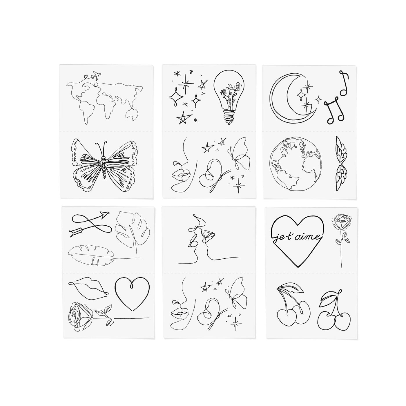 Silhouette Temporary Tattoo Pack